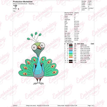 Cute Peacock Bird Embroidery Design