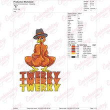 Twerky Turkey Funny Thanksgiving Embroidery Design