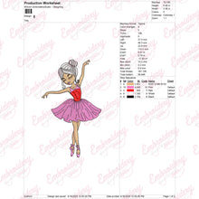 Cute Girl Ballet Dance Embroidery Design