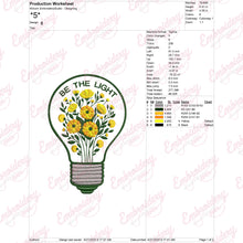 Flowers in Light Bulb Machine Embroidery Design