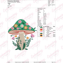 Green Mushroom Machine Embroidery Design
