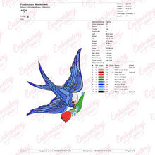 Bluebirds Embroidery Design