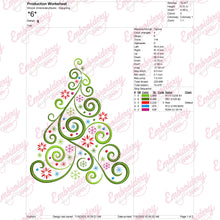 Stylized Christmas Tree Embroidery Design
