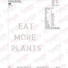 Eat More Plants Embroidery Design