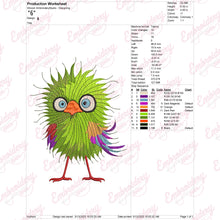 Colorful Crazy Bird Machine Embroidery Design