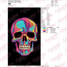 Colorful Skull Embroidery Design