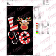 Christmas Nurse Love Embroidery Design
