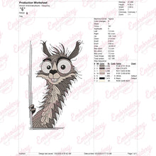 I Peeking You Llama Embroidery Design