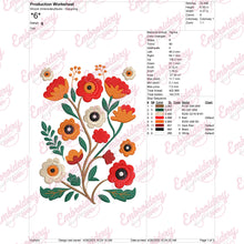 Colorful Spring Flowers Embroidery Design