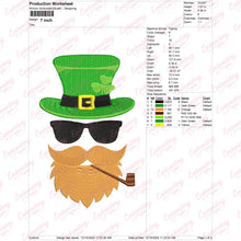 St Patrick's Day Leprechaun Face Embroidery Design