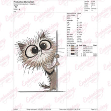 Cute Peeking Cat Machine Embroidery Design