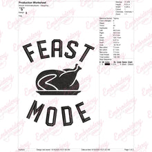 Feast Mode Turkey Dinner Embroidery File