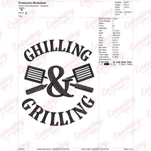 Chilling & Grilling Embroidery Design