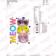 Funny Cats Meow Embroidery Design