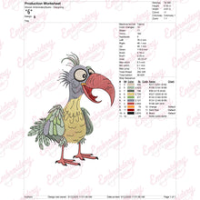 Whimsical Crazy Bird Machine Embroidery Pattern
