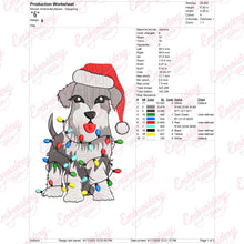 Christmas Santa Schnauzer Dog Free Digital Machine Embroidery Design for Gifts, Holiday Decorations | Free & Instant Download