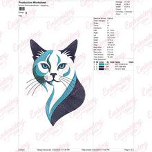 Contemporary Kitty Cat Embroidery Design