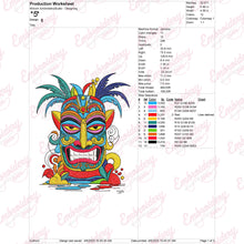 Tiki Mask Embroidery Design
