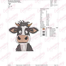 Cartoon Cow Head Embroidery Design