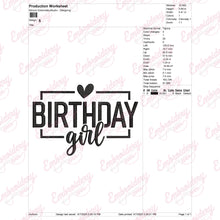 Birthday Girl Embroidery Design
