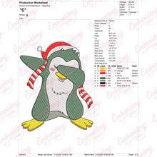 Dabbing Penguin Christmas Embroidery Design