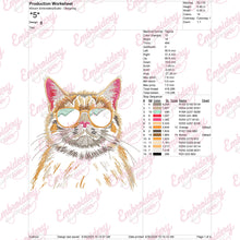 Cat With Sunglasses Embroidery Design
