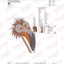 Crazy Peeking Flamingo Embroidery Design