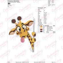 Funny Peeking Giraffe Embroidery Design