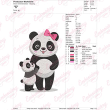 Mama Panda With a Baby Panda Embroidery Design