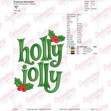Holly Jolly Christmas Embroidery Design