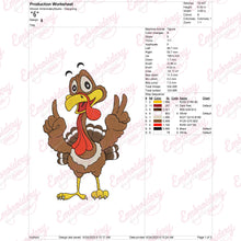 Happy Turkey Time Thanksgiving Fun Embroidery Design