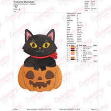 Cat and Pumpkin Halloween Embroidery Design