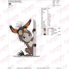 Funny Peeking Donkey Embroidery Design