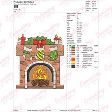 Christmas Fireplace Embroidery Design