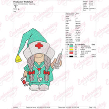 Gnome Nurse Embroidery Design