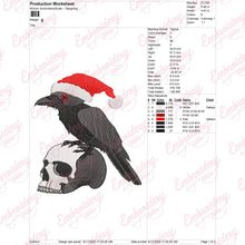 Christmas Raven Santa Embroidery Design