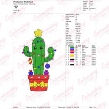 Christmas Cactus Delight Embroidery Design