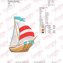Sailing Machine Embroidery Design