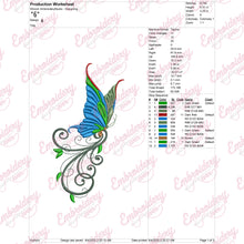 Butterfly & Flowers Embroidery Design
