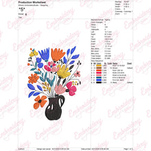 Diamond Dotz Decor Blue Vase Embroidery Design