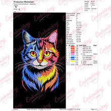 Cat Spalash Embroidery Design