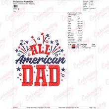 All American Dad Embroidery Design