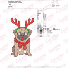Christmas Pug Parade Embroidery Design