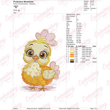 A Cartoon Chicken Embroidery Design
