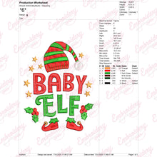 Christmas Baby Elf Embroidery Design