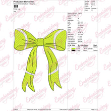 Bow Tennis Embroidery Design