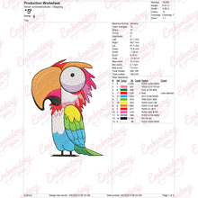 Macaw Parrot Bird Embroidery Design