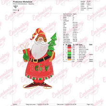 Christmas Santa With Tree And Gift Embroidery Design