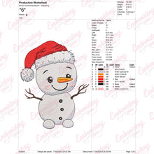 Cute Little Snowman Christmas Embroidery Design