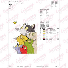 Cats Looking Up Embroidery Design